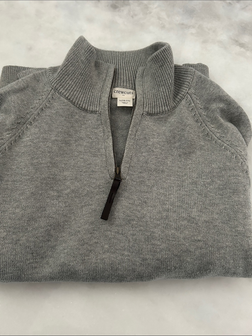 Crewcuts Gray Half-Zip Mock Neck Sweater